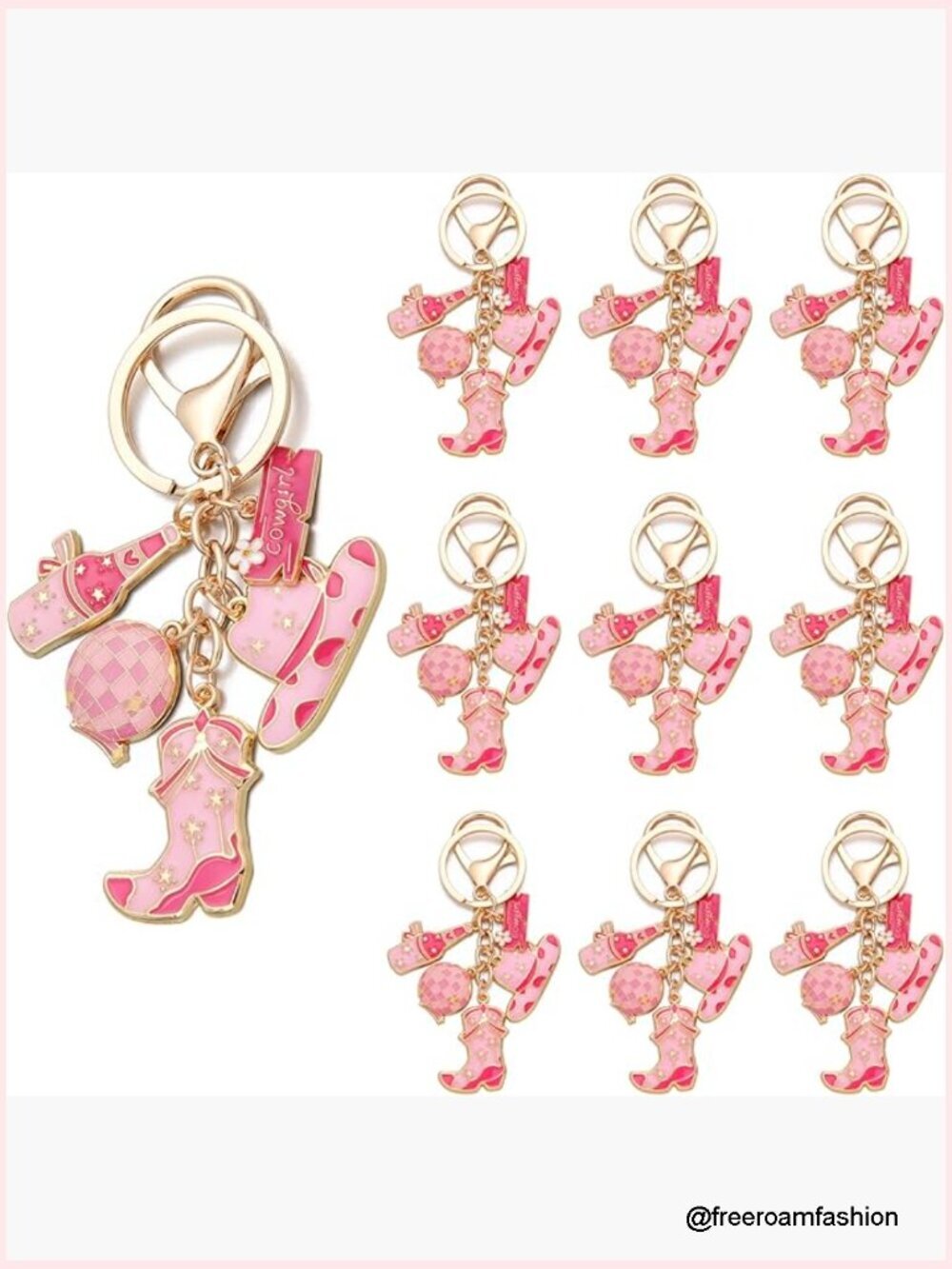 10 Pack Cowboy Horse Keychain Set Equestrian Western Gifts